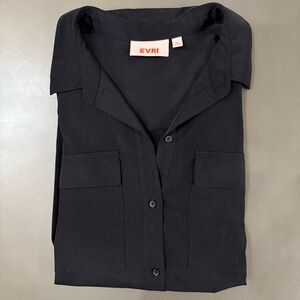 EVRI Black Button Down Long Sleeve - Size 1X